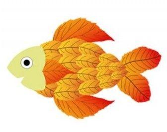 ماهی با برگ های پاییزی